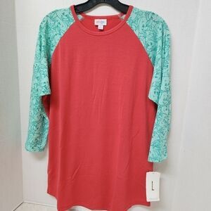 Disney's Little Mermaid Flounder Lularoe Randy Shirt Tee Mint Coral New L